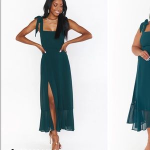 Claire MIDI Dress - show me your mumu in emerald chiffon
